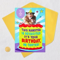 Tooting Hamster Customizable Kids Funny Birthday Card With Age Stickers for only USD 3.99 | Hallmark