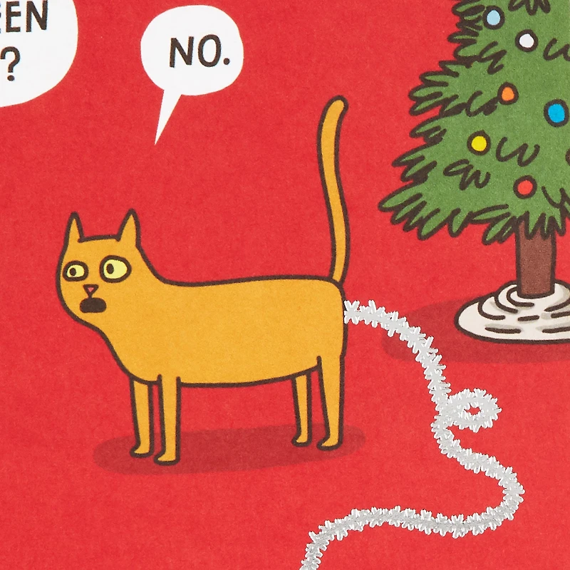 Cat Found the Tinsel Funny Christmas Card for only USD 4.49 | Hallmark