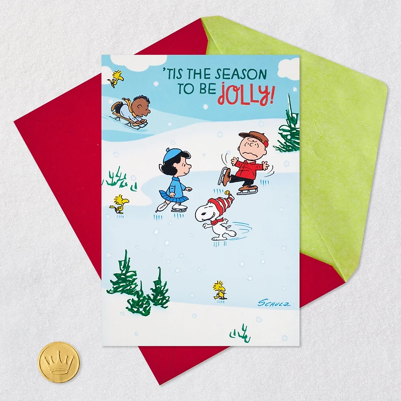 The Peanuts® Gang Jolly Ice Skating Musical 3D Pop-Up Christmas Card for only USD 9.59 | Hallmark