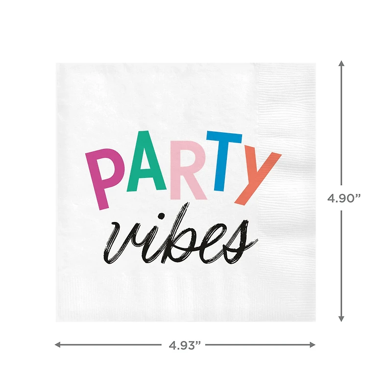 White "Party Vibes" Cocktail Napkins, Set of 16 for only USD 4.49 | Hallmark