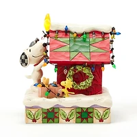 Jim Shore Peanuts Snoopy Decorating Doghouse Light-Up Figurine, 6.3" for only USD 71.99 | Hallmark