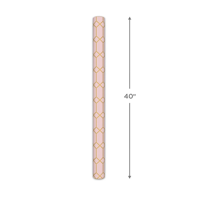 Gold Geometric on Pink Jumbo Wrapping Paper, 54 sq. ft. for only USD 9.99 | Hallmark