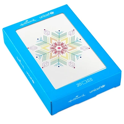 UNICEF Rainbow Snowflake Boxed Holiday Cards, Pack of 20 for only USD 20.50 | Hallmark