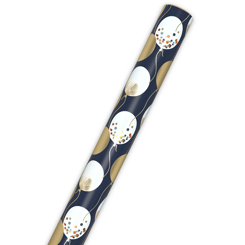 Patterned Balloons on Blue Wrapping Paper, 17.5 sq. ft. for only USD 4.99 | Hallmark