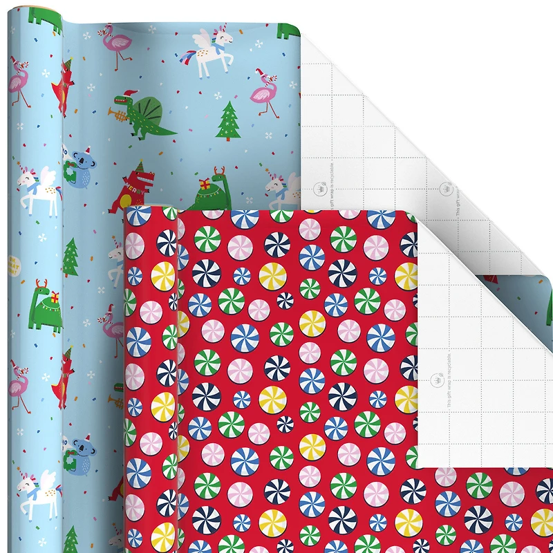 Santa and Friends 6-Pack Assorted Christmas Wrapping Paper Roll Bundle, 180 sq. ft. total for only USD 29.99 | Hallmark