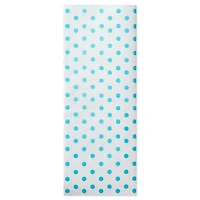 Aqua Blue Polka Dots on White Tissue Paper, 6 sheets for only USD 1.99 | Hallmark