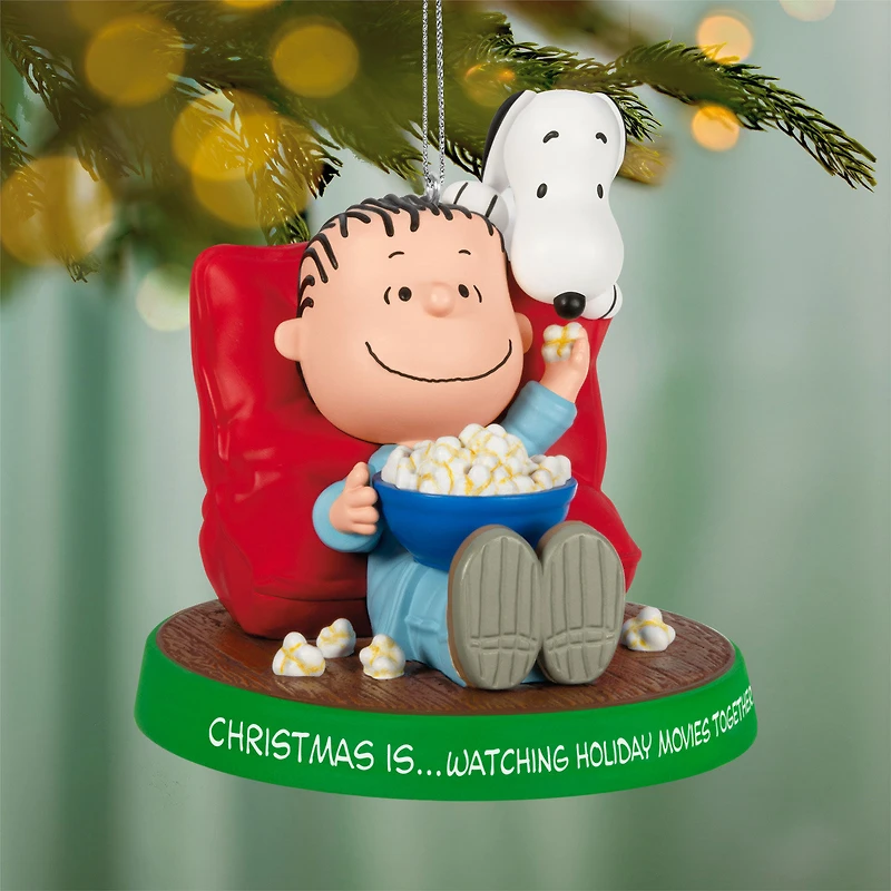 The Peanuts® Gang Christmas Is...Watching Holiday Movies Together Ornament for only USD 24.99 | Hallmark