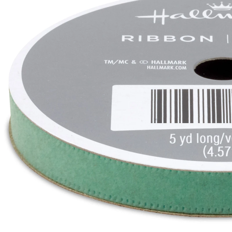 0.3" Blue-Green Velvet Holiday Ribbon, 15' for only USD 3.99 | Hallmark