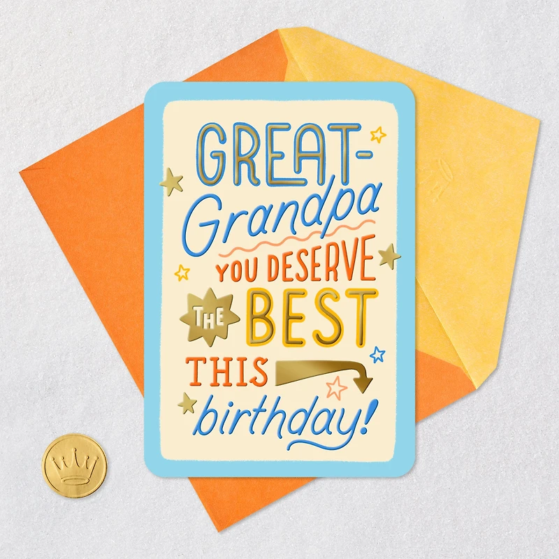 You Deserve the Best Birthday Card for Great-Grandpa for only USD 3.99 | Hallmark