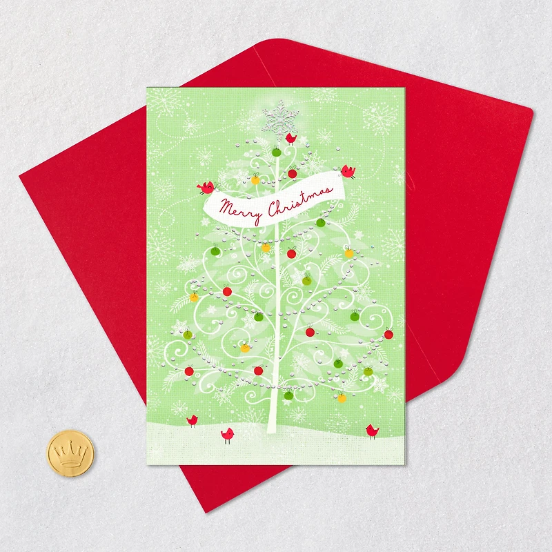 Snowy Tree With Ornaments and Cardinals Christmas Card for only USD 2.00 | Hallmark