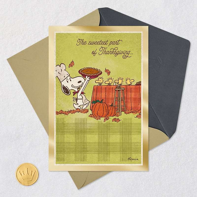 Peanuts® Snoopy and Woodstock Sharing the Love Thanksgiving Card for only USD 2.99 | Hallmark