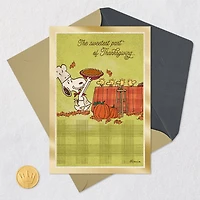 Peanuts® Snoopy and Woodstock Sharing the Love Thanksgiving Card for only USD 2.99 | Hallmark