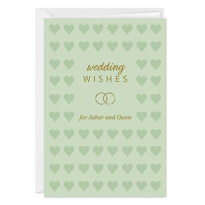 Hearts and Gold Rings Custom Wedding Card for only USD 4.99 | Hallmark