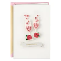 Pink Champagne Flutes Quilled Paper Handmade Wedding Card for Couple for only USD 9.59 | Hallmark