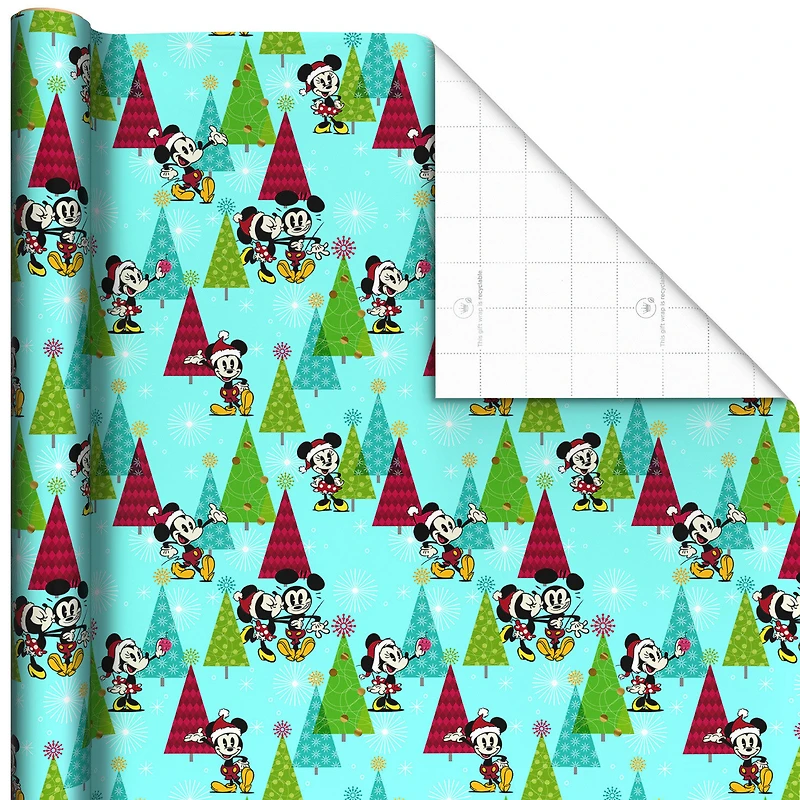 Disney Vintage Mickey and Minnie on Blue Christmas Wrapping Paper Roll, 25 sq. ft. for only USD 4.99 | Hallmark