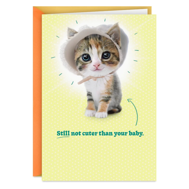 Cute Kitten in a Baby Bonnet Funny New Baby Card for only USD 4.49 | Hallmark