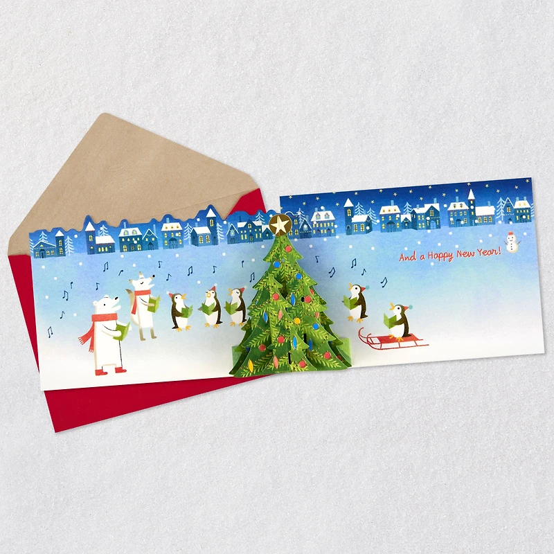 Penguin and Polar Bear Carolers Pop-Up Christmas Card for only USD 6.99 | Hallmark