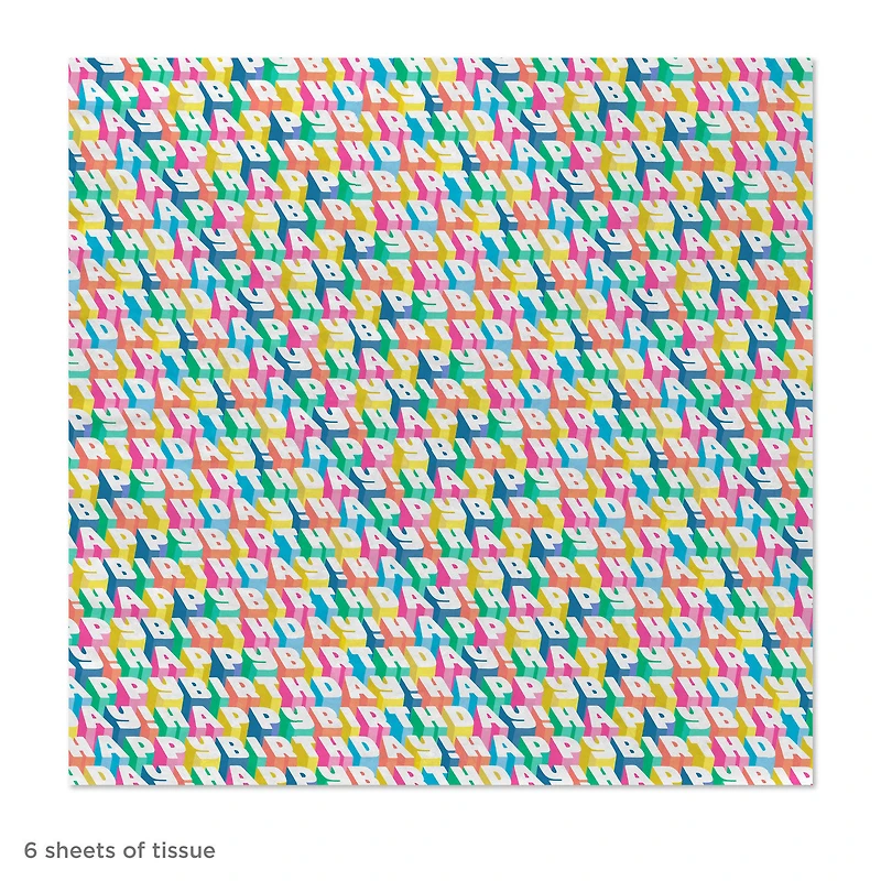Angled All-Caps Happy Birthday Tissue Paper, 6 Sheets for only USD 1.99 | Hallmark