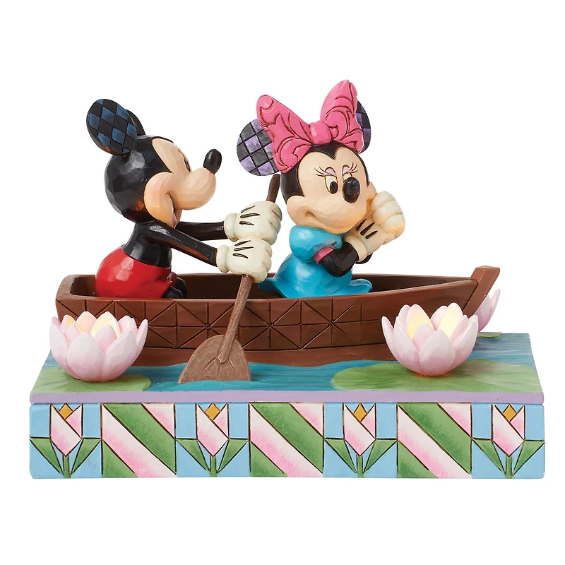 Jim Shore Disney Mickey and Minnie in Rowboat Light-Up Figurine, 4.5" for only USD 89.99 | Hallmark