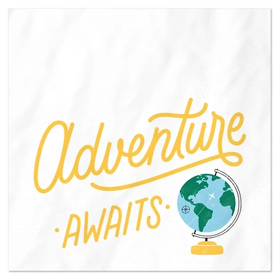 "Adventure Awaits" Globe Graduation Cocktail Napkins, Pack of 20 for only USD 4.49 | Hallmark