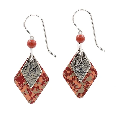 Silver Forest Layered Diamond Modern Metal Drop Earrings for only USD 18.00 | Hallmark
