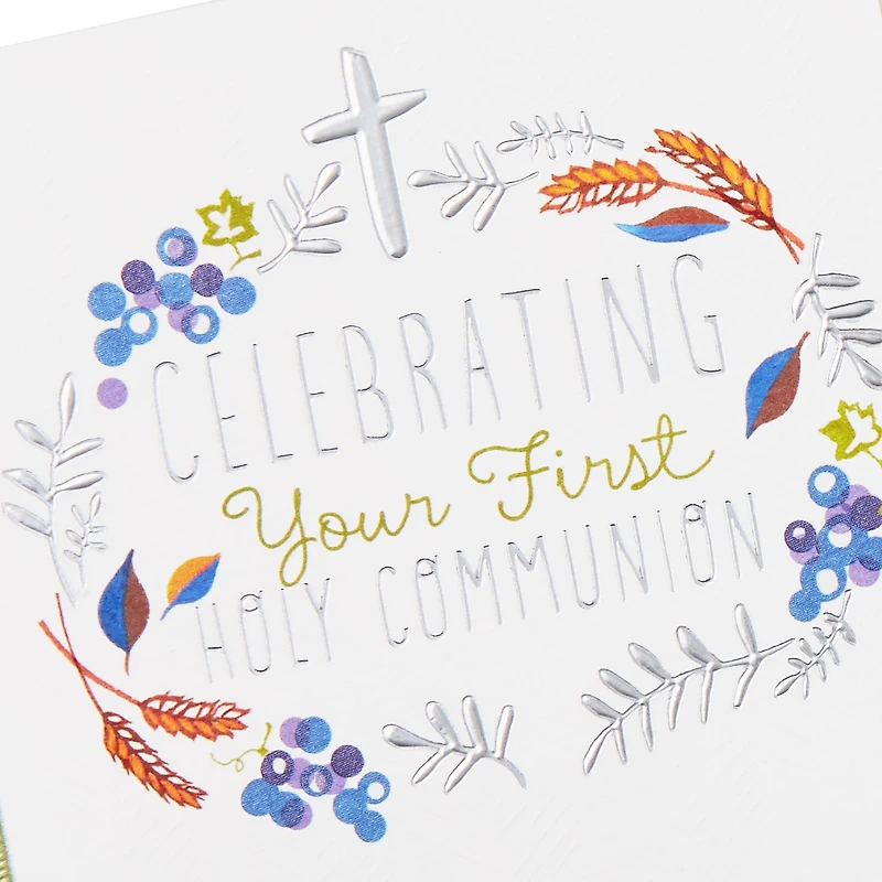 Wreath and Cross Religious First Communion Card for only USD 4.59 | Hallmark