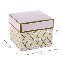 5" Square Gold Bow Lattice on Pink and Cream Gift Box for only USD 7.29 | Hallmark