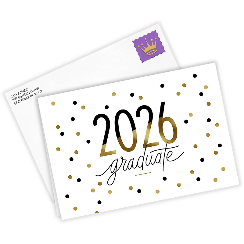 Elegant Black and Gold Confetti 2026 Custom Graduation Card for only USD 4.99 | Hallmark