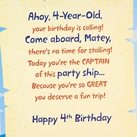 Pirate Ship Party 4th Birthday Card for Kids for only USD 3.99 | Hallmark