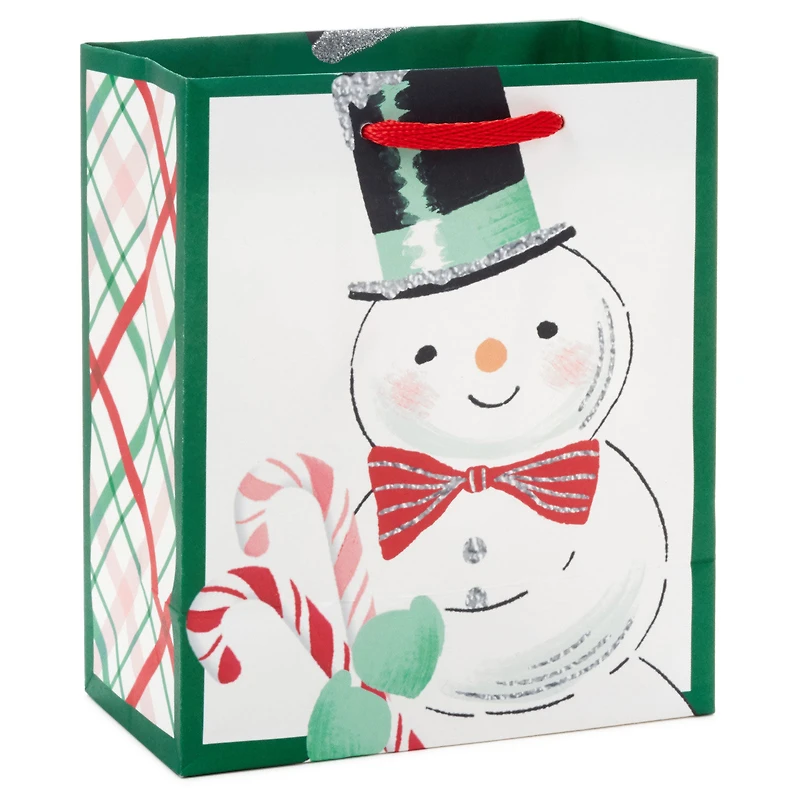 6.5" Smiling Snowman on White Small Holiday Gift Bag for only USD 2.49 | Hallmark