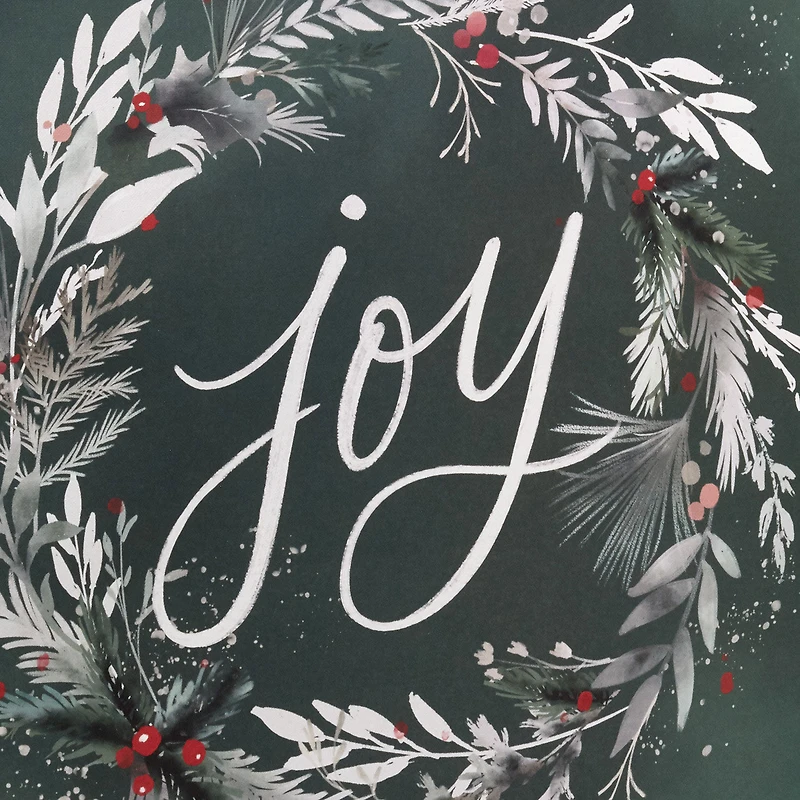 15" Joy Wreath on Dark Sage Extra-Deep Holiday Gift Bag for only USD 5.49 | Hallmark
