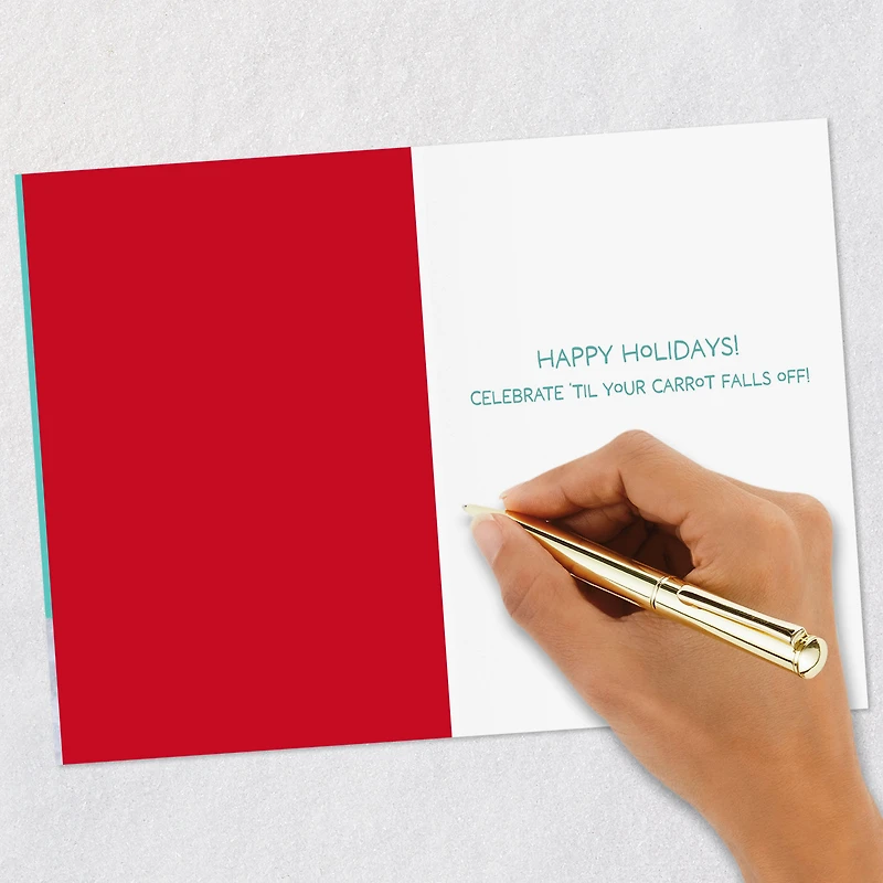 Celebrate 'til Your Carrot Falls Off Snowman Funny Holiday Card for only USD 3.99 | Hallmark