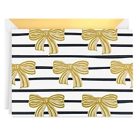 Gold Bows on Black Stripes Blank Notes, Pack of 10 for only USD 12.49 | Hallmark
