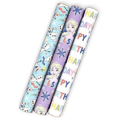 Disney Frozen 3-Pack Wrapping Paper Mini Roll Bundle, 45 sq. ft. total for only USD 11.99 | Hallmark