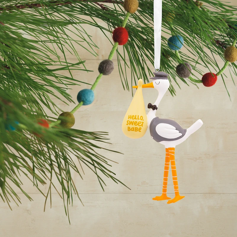 Hello Sweet Babe Stork Pregnancy Hallmark Ornament for only USD 14.99 | Hallmark