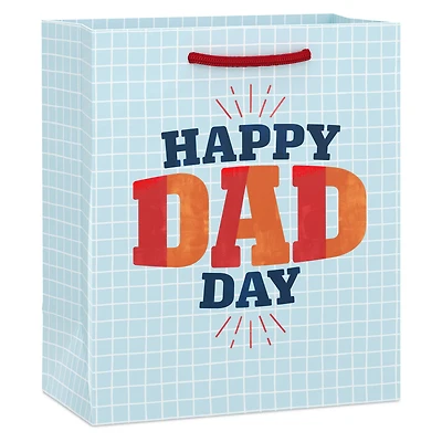 6.5" Happy Dad Day on Blue Grid Small Gift Bag for only USD 2.79 | Hallmark