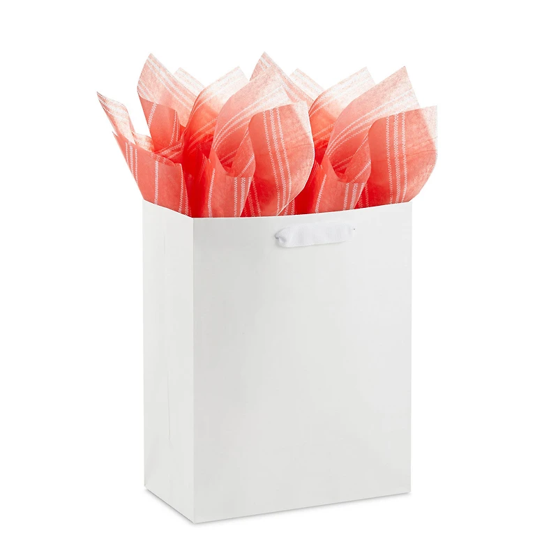 White Stripes on Coral Tissue Paper, 6 sheets for only USD 1.99 | Hallmark