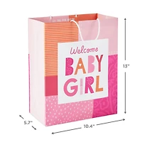 13" Welcome Baby Girl Large New Baby Gift Bag for only USD 4.99 | Hallmark