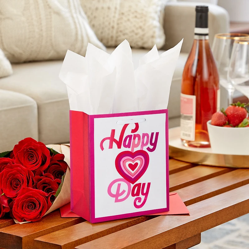6.5" Happy Heart Day Small Valentine's Day Gift Bag With Tissue Paper for only USD 5.99 | Hallmark