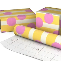 Pink Dots and Yellow Stripes Tall Wrapping Paper Roll, 35 sq. ft. for only USD 5.99 | Hallmark