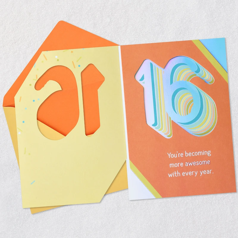 More Awesome With Every Year 16th Birthday Card for only USD 4.99 | Hallmark