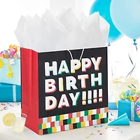 15" Shadow Letters on Black Extra-Deep Birthday Gift Bag for only USD 5.99 | Hallmark