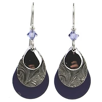 Purple and Silver Layered Metal Drop Earrings for only USD 21.00 | Hallmark