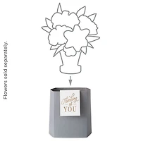 Build-a-Bouquet Thinking of You Gray Stripes Pop-Up Paper Vase With Mini Card for only USD 4.99 | Hallmark