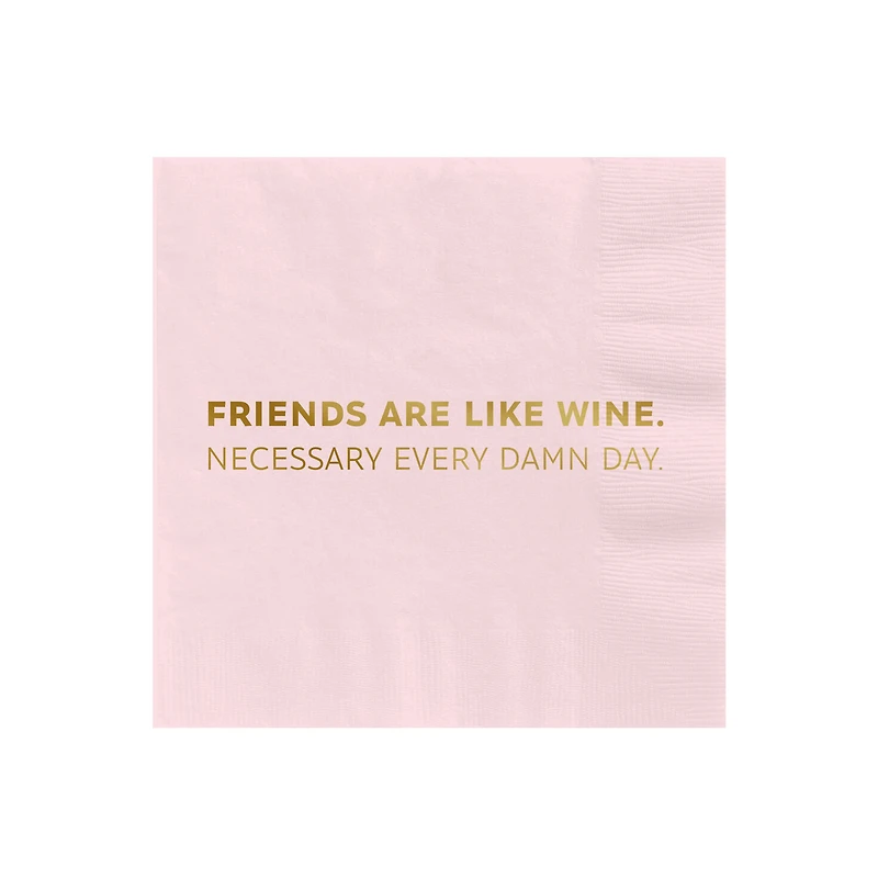 Soft Pink "Friends Are Like Wine" Cocktail Napkins, Set of 16 for only USD 4.49 | Hallmark