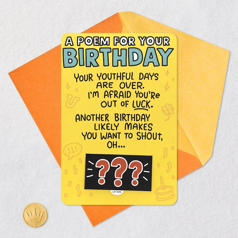 A Poem for Your Birthday Funny Lift-the-Flap Birthday Card for only USD 5.59 | Hallmark