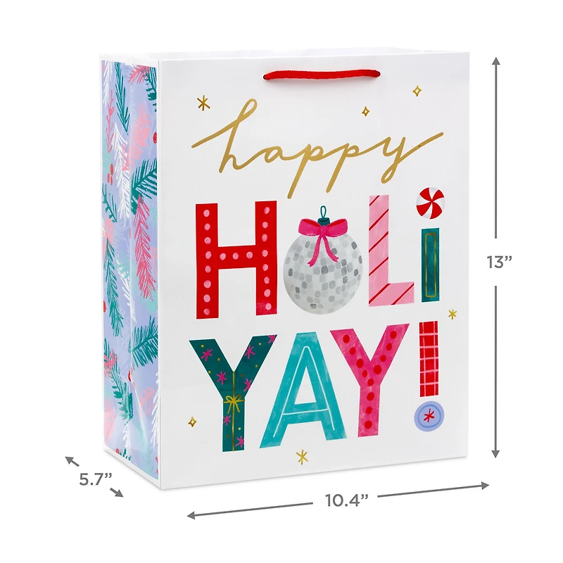 13" Happy Holi-Yay! Large Christmas Gift Bag for only USD 4.49 | Hallmark