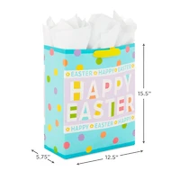 15.5" Polka Dots Extra-Large Easter Gift Bag With Tissue for only USD 7.79 | Hallmark