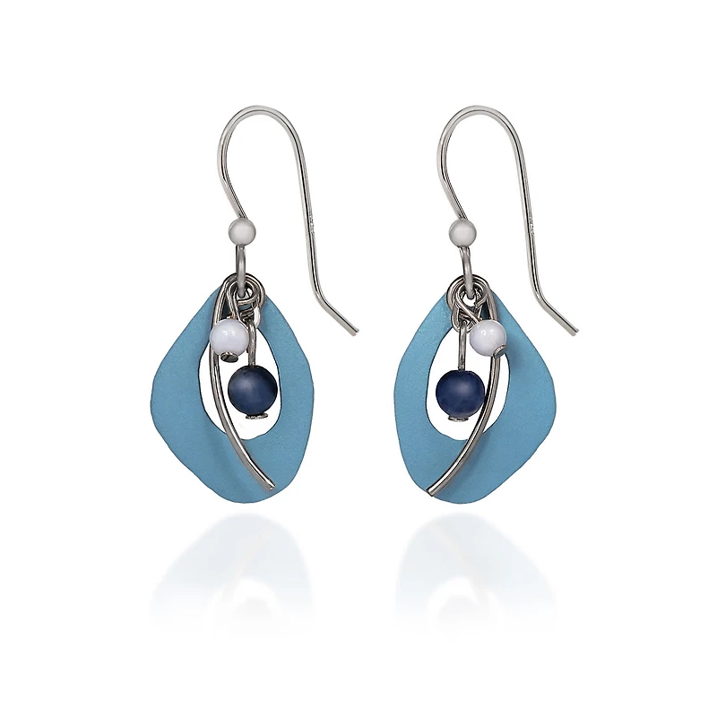 Silver Forest Organic Blue Oval and Silver Metal Drop Earrings for only USD 22.00 | Hallmark