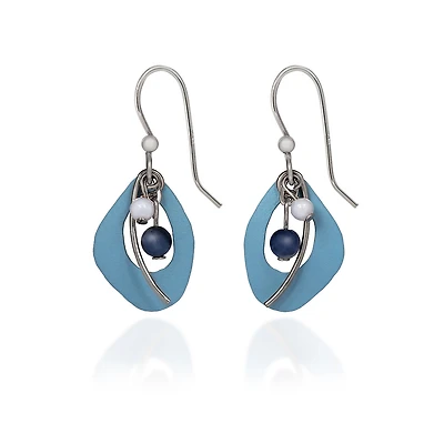 Silver Forest Organic Blue Oval and Silver Metal Drop Earrings for only USD 22.00 | Hallmark